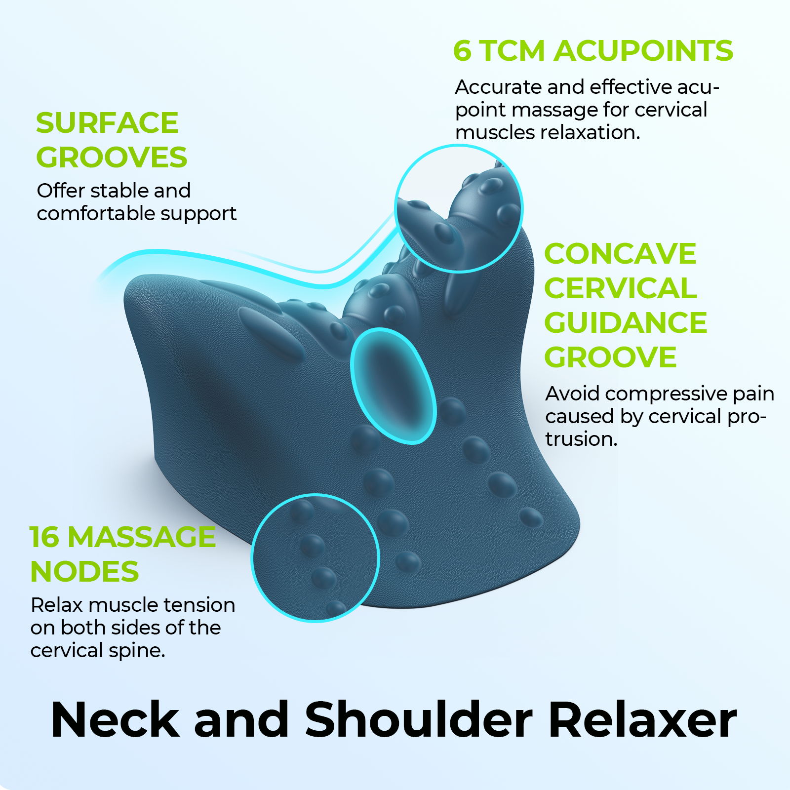 AUVON Neck Stretcher Joint-Developed with Therapists, Neck and Shoulder Relaxer with TCM Nodes and Exclusive Muscle Training, Cervical Traction Device for TMJ Pain Relief and Cervical Spine Alignment