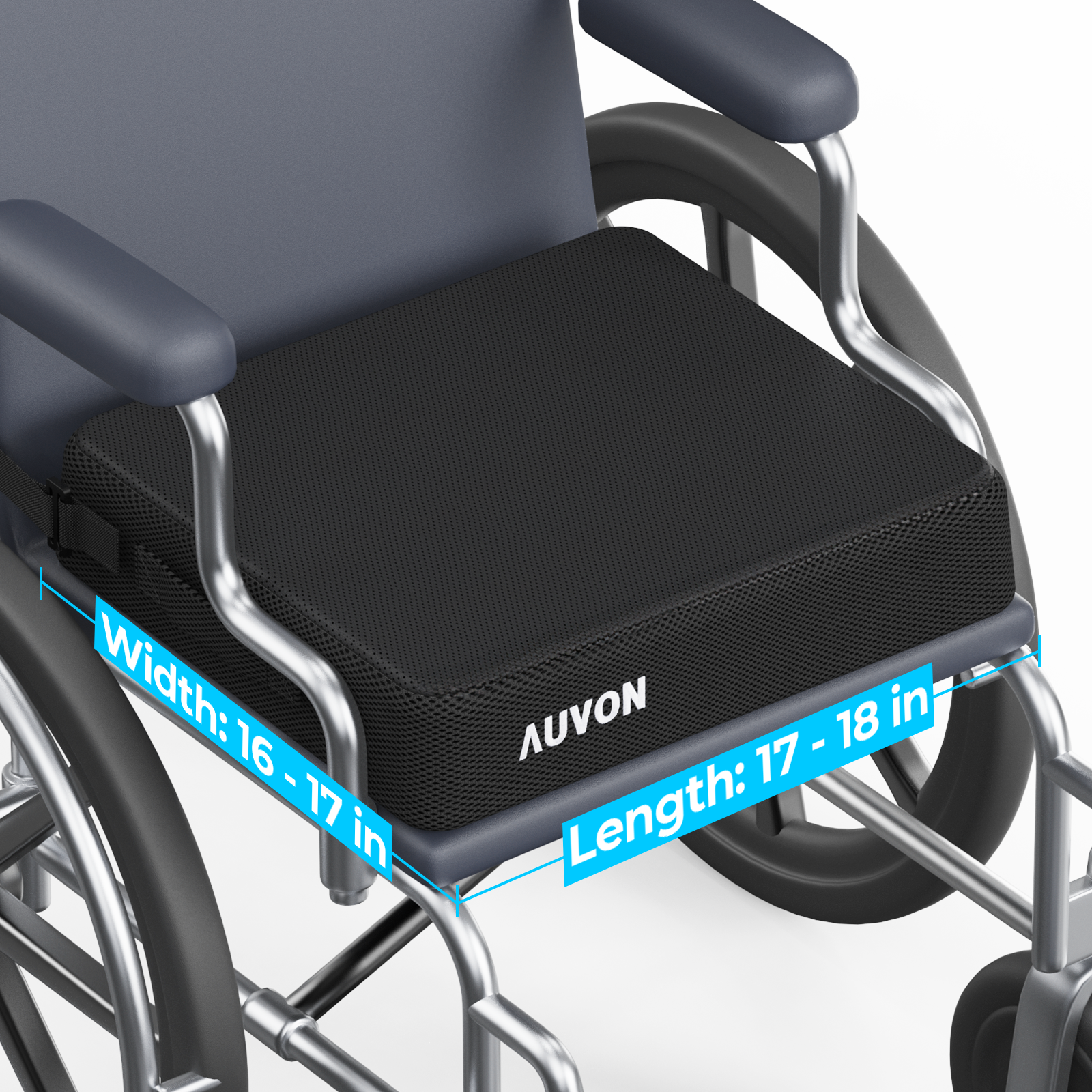 AUVON Breathable Gel Seat Cushion with Innovative Ventilation System, Cool Office Chair Cushion, Memory Foam Chair Pad for Office Chair, Home Seats, Anti-Slip Cover