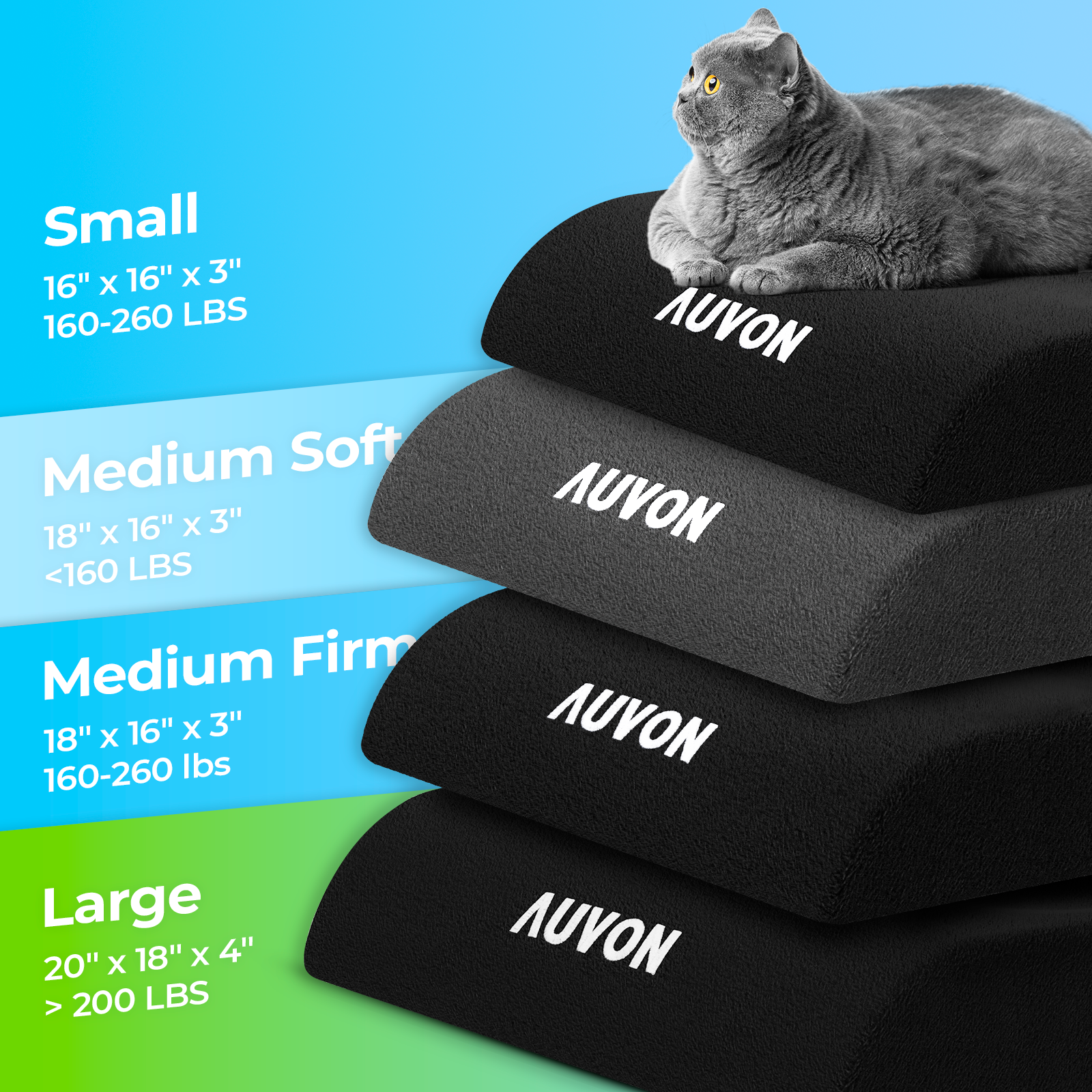 AUVON Wheelchair Seat Cushions (20"x16"x4") fMemory Foam Pressure Relief Cushion with Removable Strap, Breathable & Waterproof Fabric