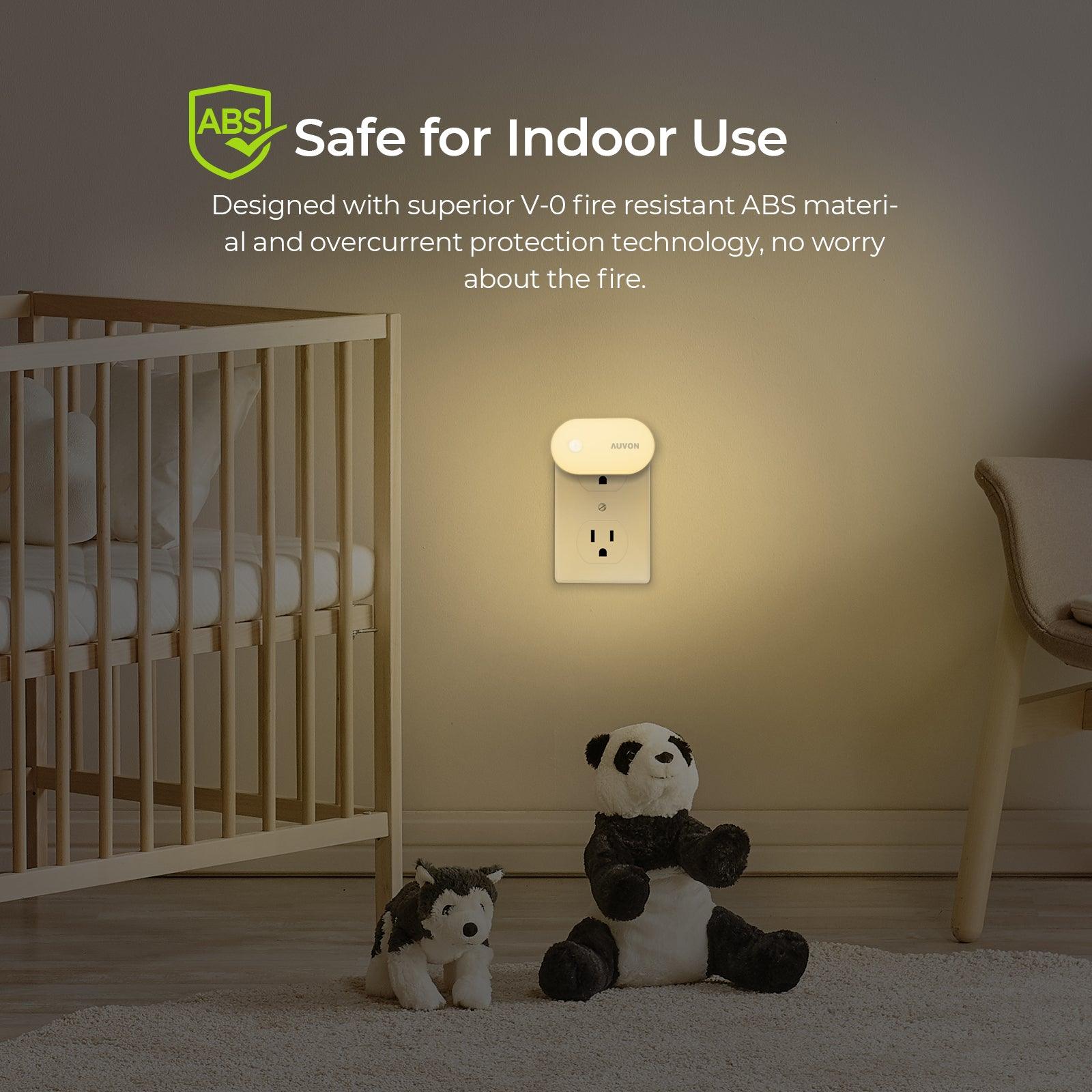 AUVON Night Light Plug in, Bright Motion Sensor Night Light (120 Lumens), Dimmable Smart LED Night Lights Plug Into Wall, 1-120lm Brightness Nightlight for Bathroom, Hallway, Garage, Toilet (4 Pack) - AUVON